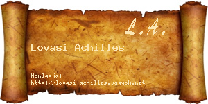 Lovasi Achilles névjegykártya